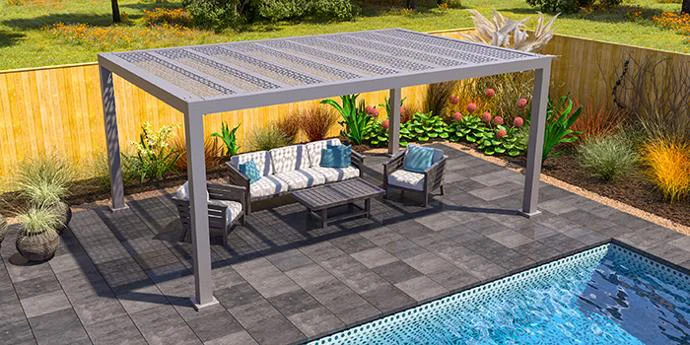 Trex Pergola Shadow aluminum shade structure with shade panels