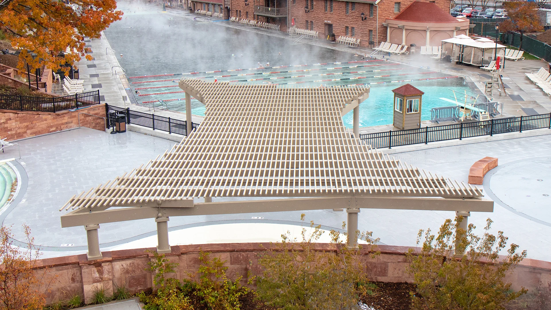 Custom Trex Pergola at Glenwood Hot Springs Pool