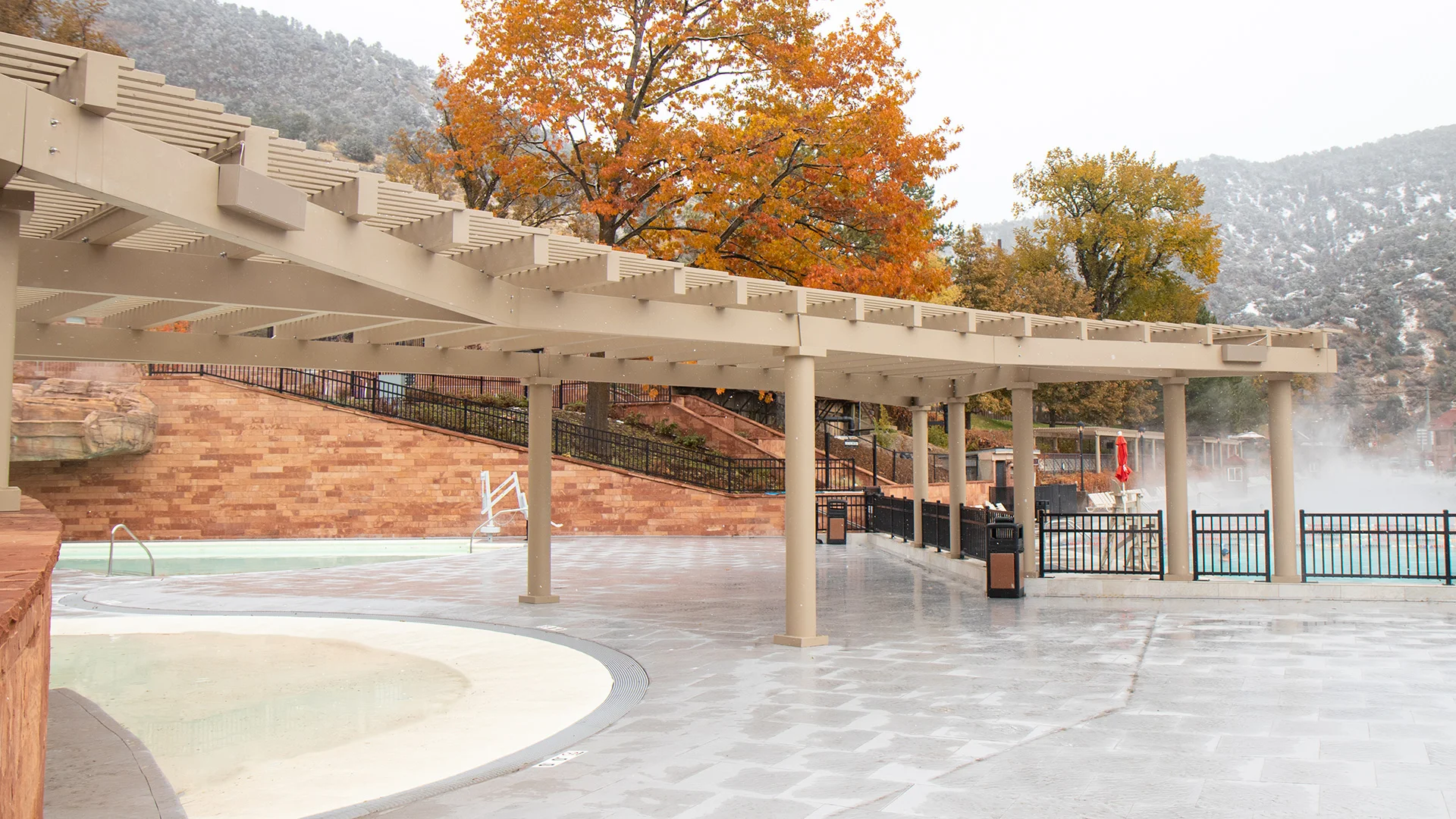Custom Trex Pergola at Glenwood Hot Springs Pool