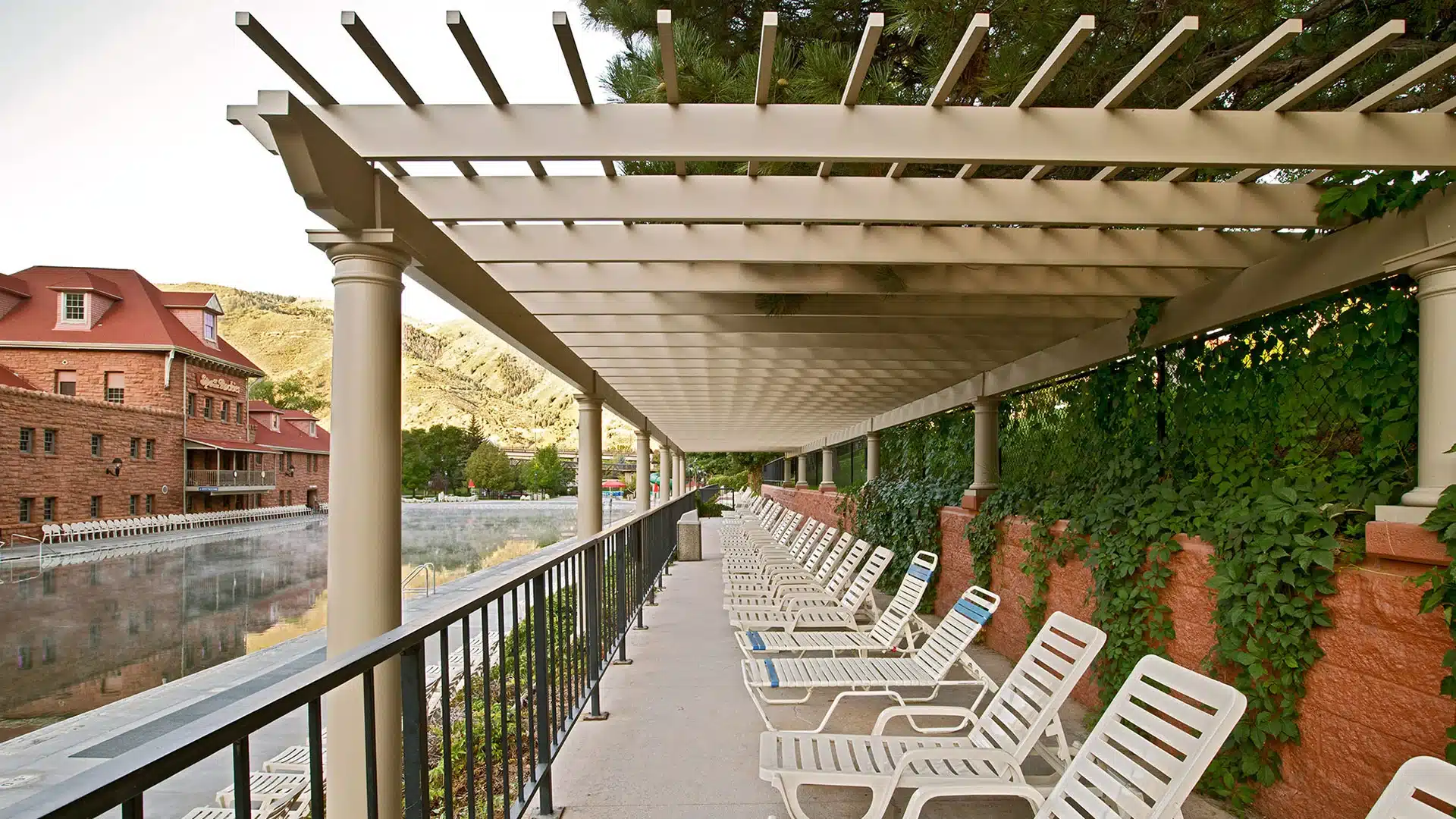 Commercial Trex Pergola at Glenwood Hot Springs Pool CO