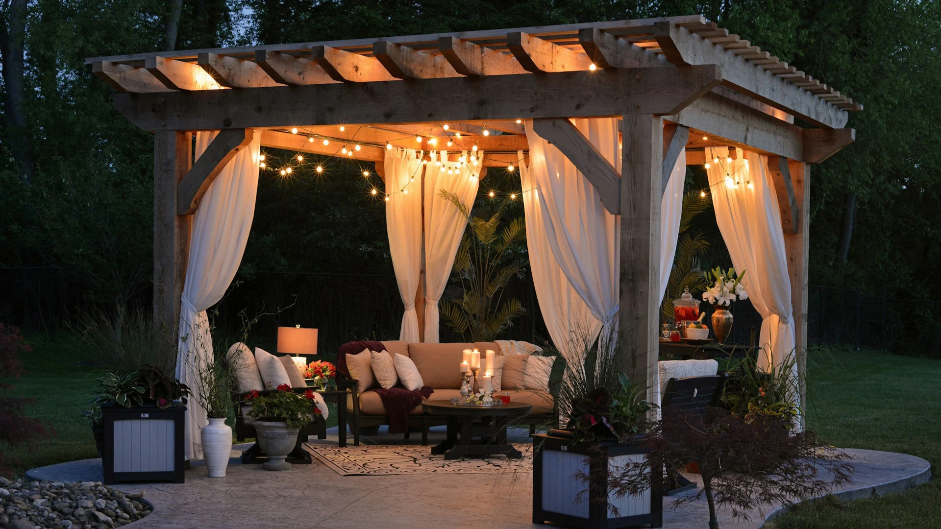 Wooden outdoor patio cover.