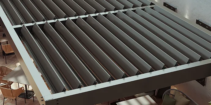 Level louvered pergola details